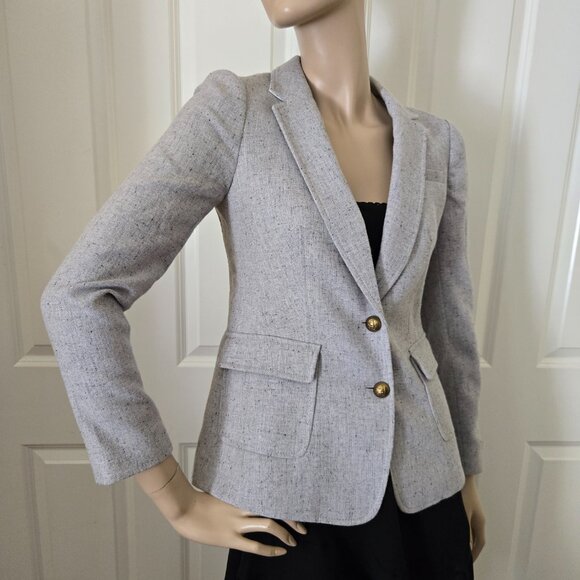 Banana Republic Equestrian Style Jacket SZ 2P Speckled Gray - Picture 1 of 11